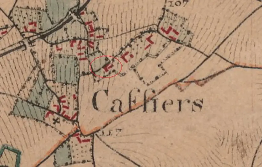 carte d'État Major de 1820, laissant apparaître le Clos de l'Angley